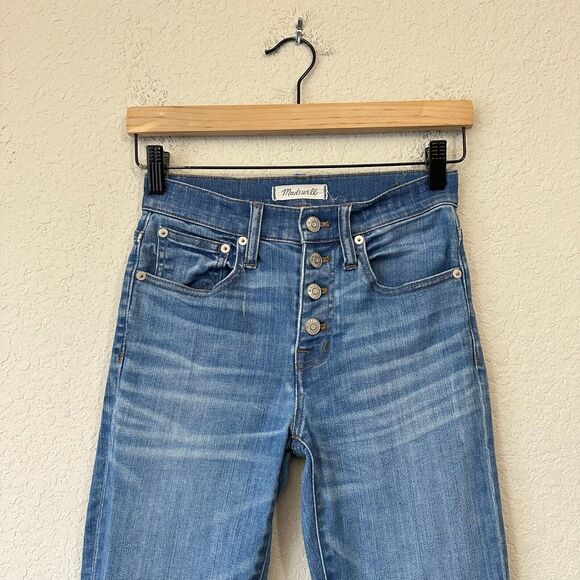 MADEWELL Cali Demi-Boot Jeans Chewed-Hem Edition Exposed Buttons #G0997 - Picture 3 of 15